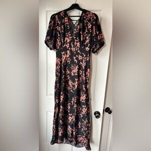 A New Day Black and Brown Floral Maxi Dress